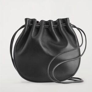 COS gathered pouch leather bag